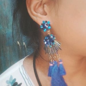 Blue Party Wear Ear Rings