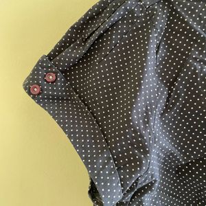 Black and White Polka Dot Solid Shirt