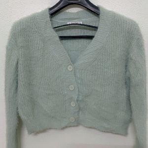 Korean Furry Crop Cardigan