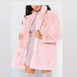 Warm Lapel Faux Fur Fuzzy Coat Jacket Overcoat