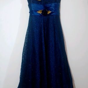 Embellished Slim-Fit Gown  Navy Blue 13-15 Years