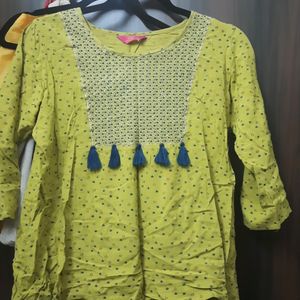 Green And Blue Short Kurti