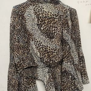 animal print blouson shirt