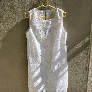 White Lace Shift Dress