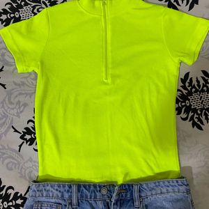 Neon Top Very Demure, And Aesthetic.(college Wear)