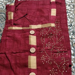 Pure Cotton Siroski Work Patiala Suit