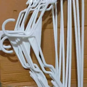 Plastic Cloth Hangers Set Of 12 White