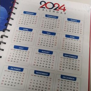 Red Colour Spiral Diary Calendar