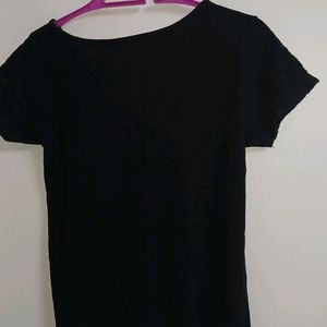 Branded Black Tshirt Laced Arm