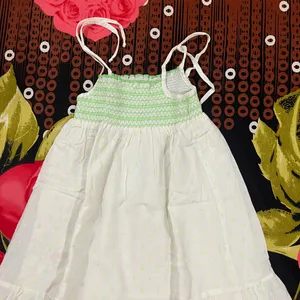 Babyhug White Cotton Dress