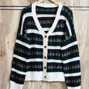 Black Designer Cardigan Size-46-48