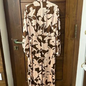 Printed Light Pink - Brown Dress