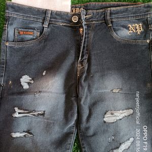 Men's Dark Blue Denim Jeans For Festival