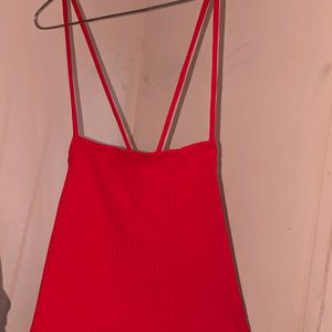 Red Backless Top