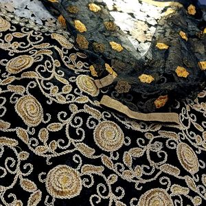 BLACK GOLDEN EMBROIDERED SUIT On Eid