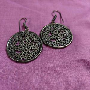 925 Floral Disc Earring