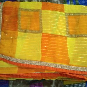 Orange Fully Sequence Saree