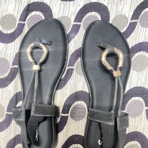 Sleek Black Womens Sandal