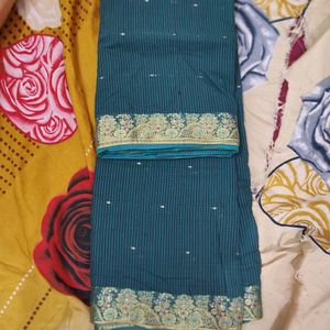 Handloom Saree With Stiched Blouse