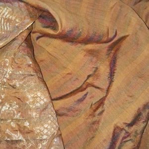 Cotton Silk Orange Multi Color Stripes Saree