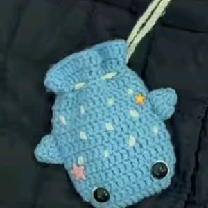 Crochet Whale Charm And Pouch