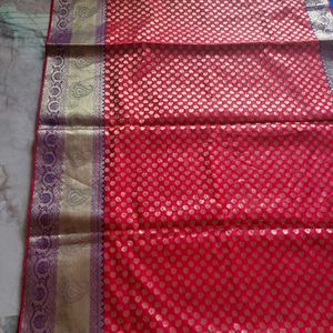 Red Banarasi Saree Completely New