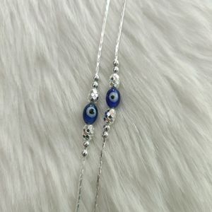 Evil Eye Pure Silver Payal For Women's