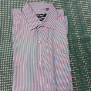 Red Striped Formal Full Hand Shirt( XL/42 Inches)