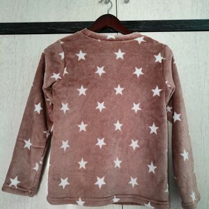 Muave Full Sleeves Star Printed Sweatshirt