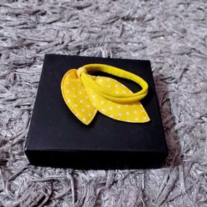 White Yellow Red Polka Dot Hair Tie 3 Pcs