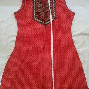 Red Cotton Kurti