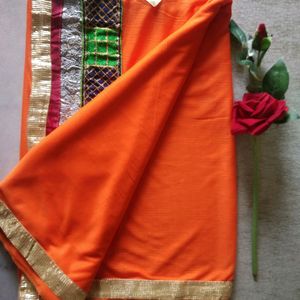 🤩New Festive Season 💥Orange Saree For Women🔥