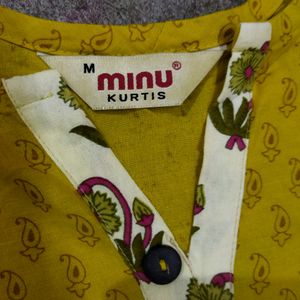 Yellow Kurti.  A Line Kurti.