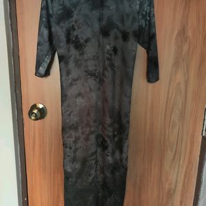 Charcoal Grey Tie-Dye Chikankari Kurta(Women)