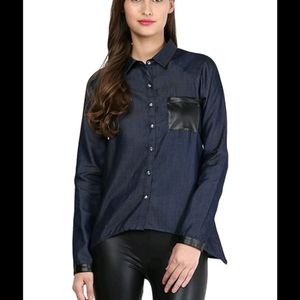 Leather Accents Shirt