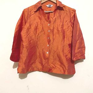 Silk Imported Orange Shirt By SLB