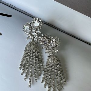 Silver Crystals Diamond Earring