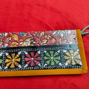 Brand New Kalamkari Wallet For Women With Zip Lock