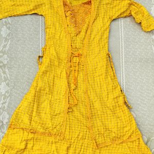 A-line Yellow Kurti