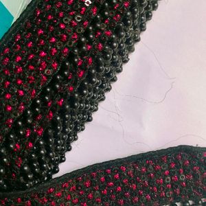 Purple And Black Beaded Lace