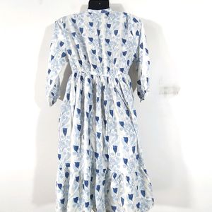 White Printed Dress (Women's)