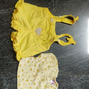 Unused Stylish Yellow Dress For Newborn