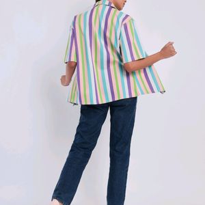 Pastel Striped Handloom Overshirt (Unisex)