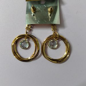 Trendy Golden Hanging Loops Earing