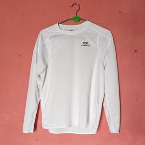 Decathlon White Full Sleeve Tshirt