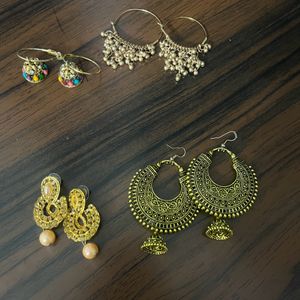 4 Pair of Golden Earrings