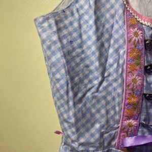 Gingham Coquette Corset-Style Cottagecore Dress