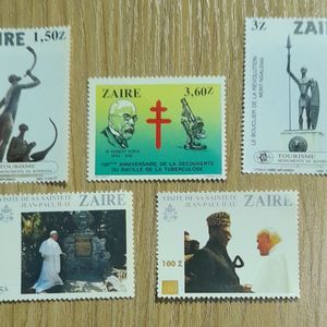 Set Of 5 Zaire Stamps