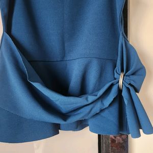 Blue Peplum Top