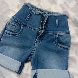 Denim Y2k 5 Button Shorts